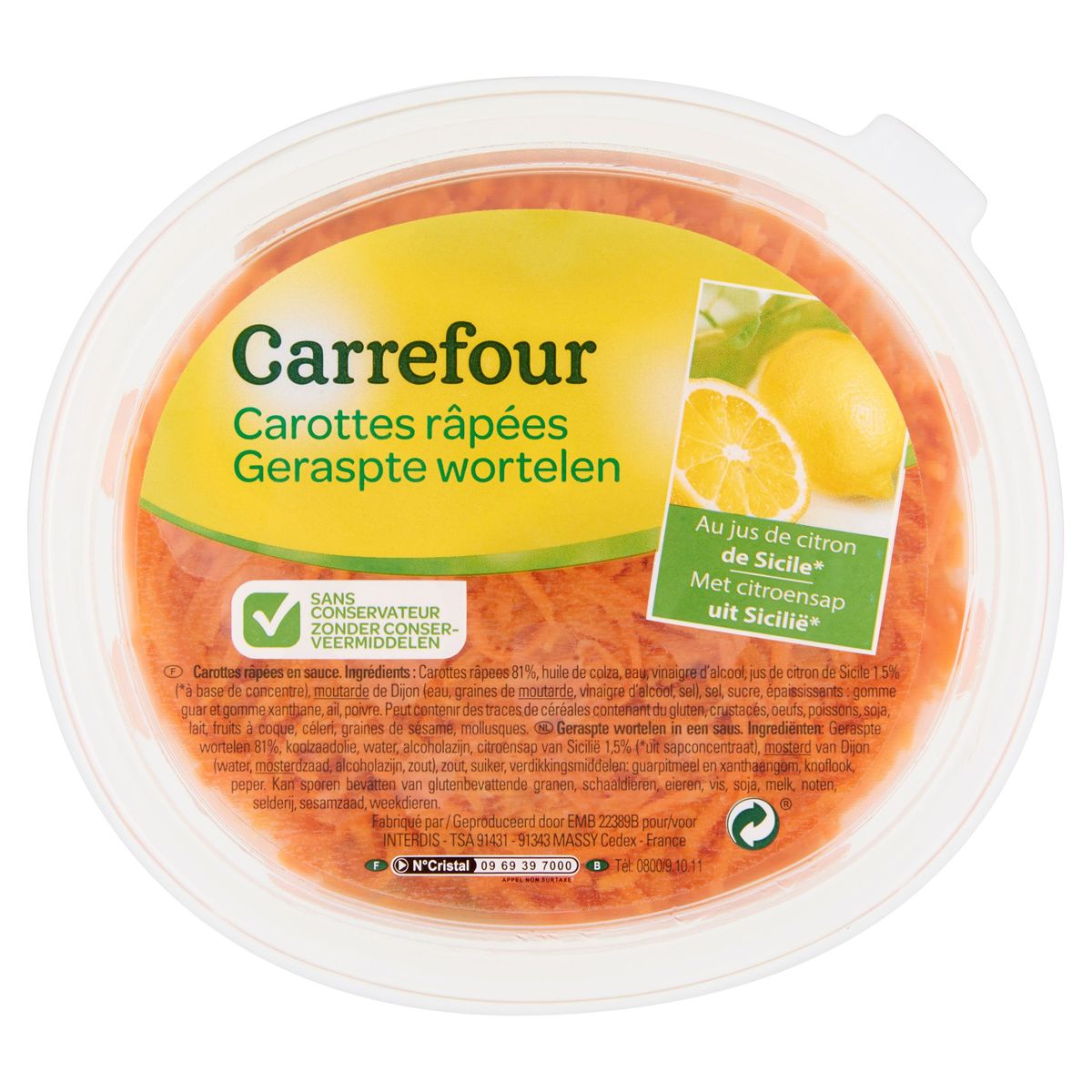 Carrefour Geraspte Wortelen met Citroensap uit Sicilië 300 g