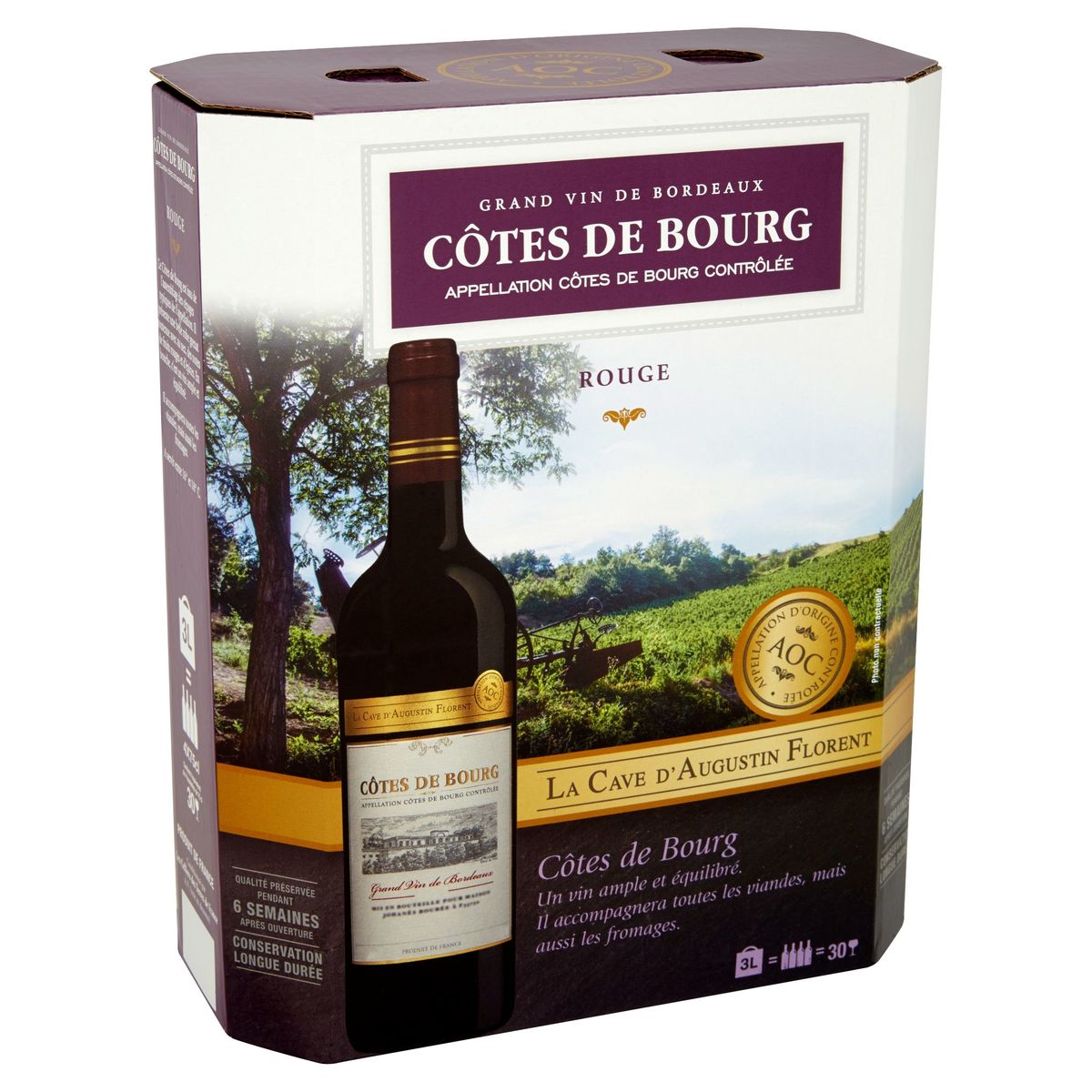 La Cave d'Augustin Florent Côtes de Bourg Grand vin Bordeaux rouge 3 L
