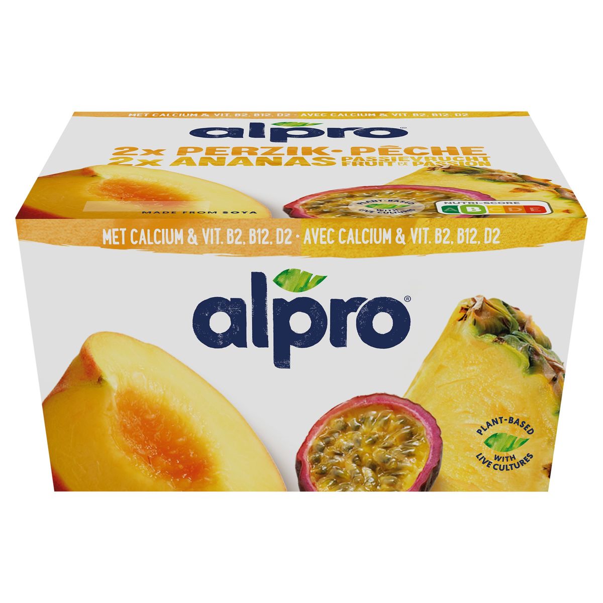 Alpro Sojaproduct Perzik/Ananas-Passievrucht 4 x 125 g