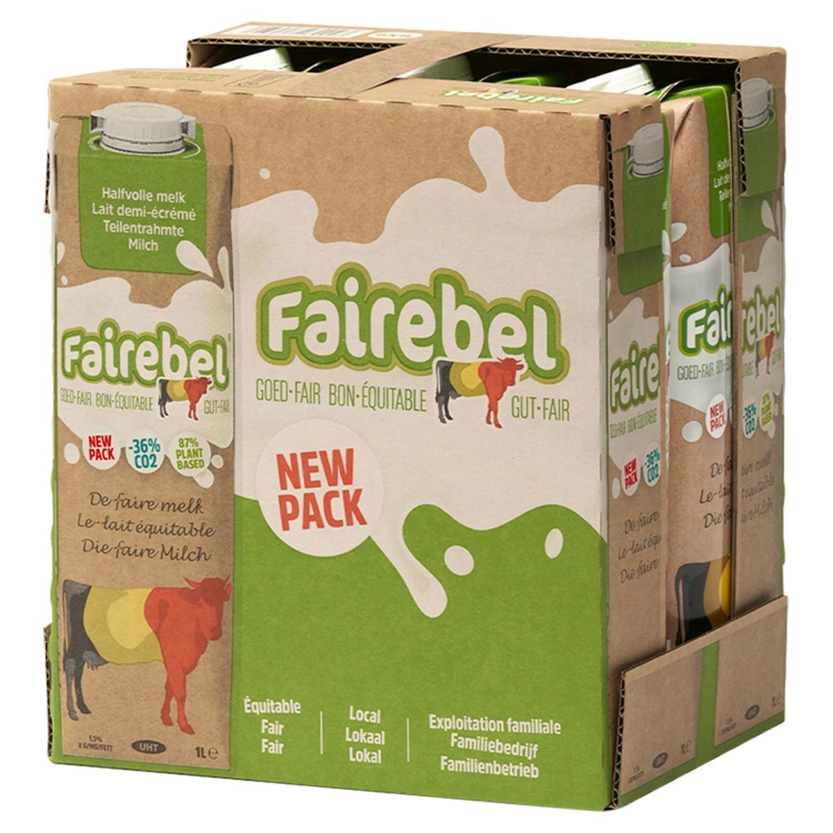 Fairebel Lait Demi-Écrémé 6 x 1 L