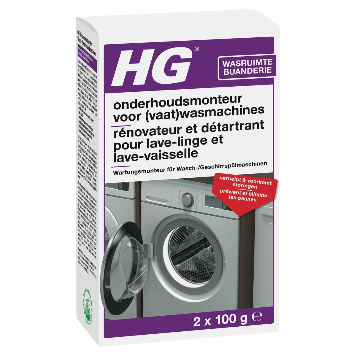 HG Apparaten Onderhoudsmonteur voor Was- en Vaatwasmachines 2 x 100 g
