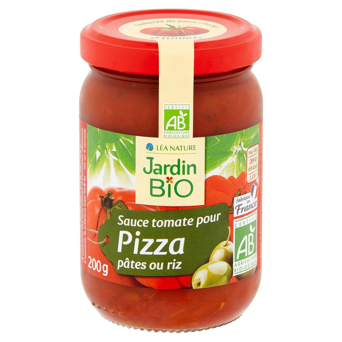 Jardin Bio' Sauce Tomate Pizza Pâtes ou Riz 200 g