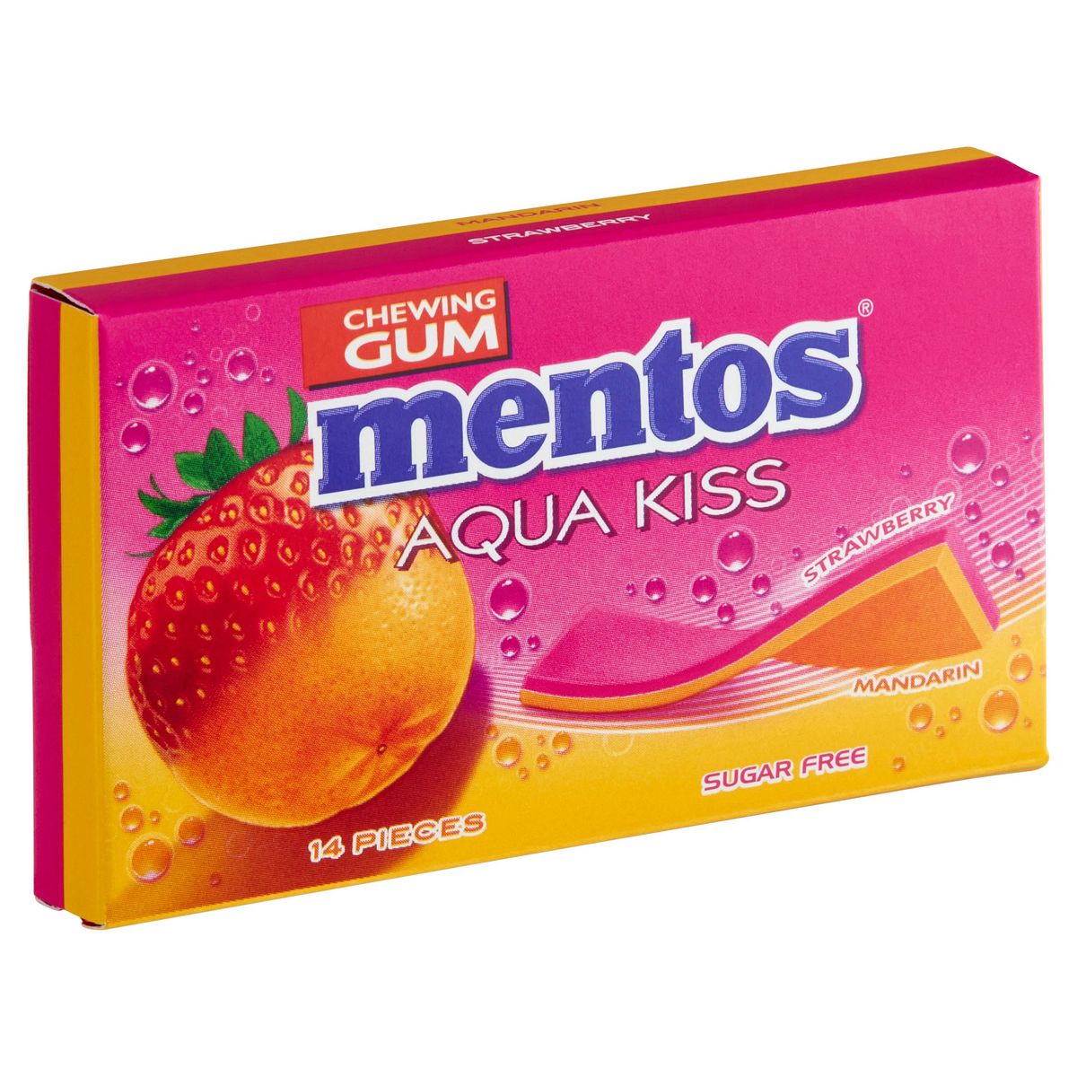mentos Chewing Gum Aqua Kiss Strawberry Mandarin Sugar Free 14pc 26 g