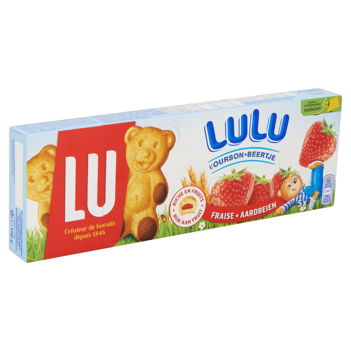 LU LuLu l'Ourson Cakes Biscuits Fraise 5 Sachets 150 g