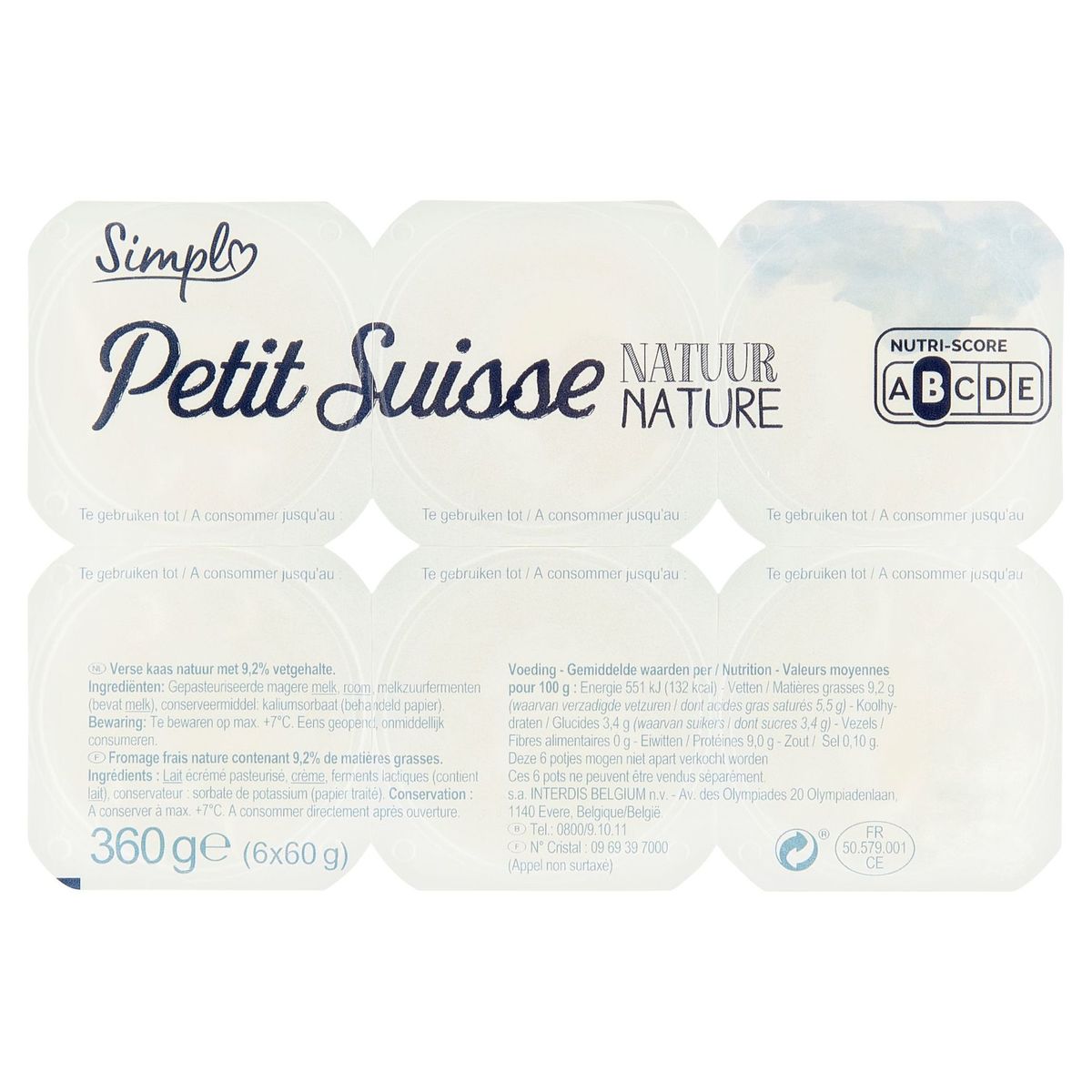 Simpl Petit Suisse Natuur 6 x 60 g