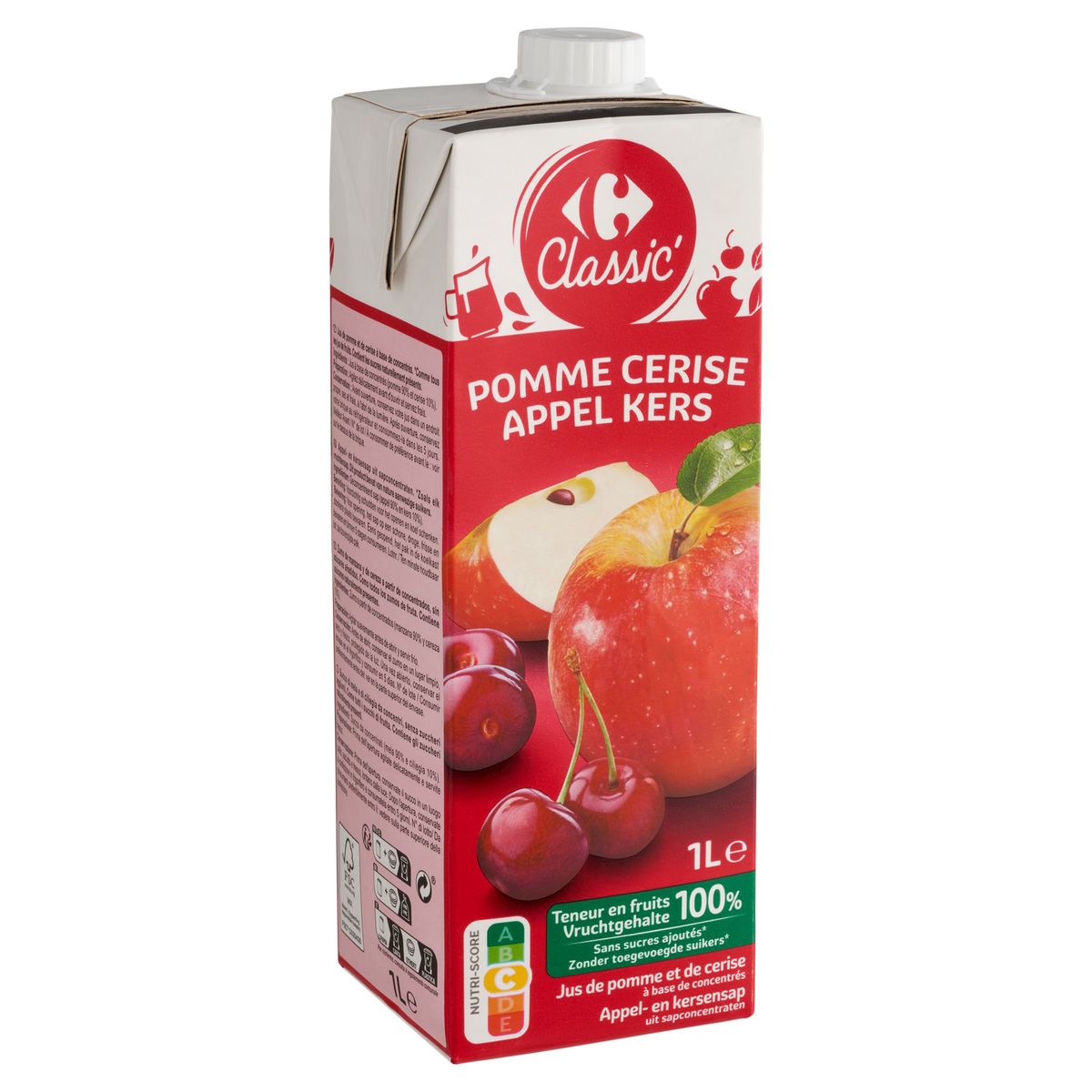 Carrefour Classic' Jus de Pomme et de Cerise à Base de Concentrés 1 L