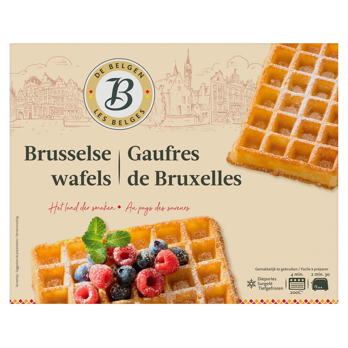 De Belgen Brusselse Wafels 4 x 80 g