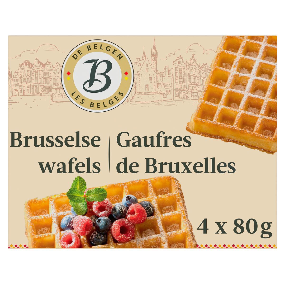 De Belgen Brusselse Wafels 4 x 80 g