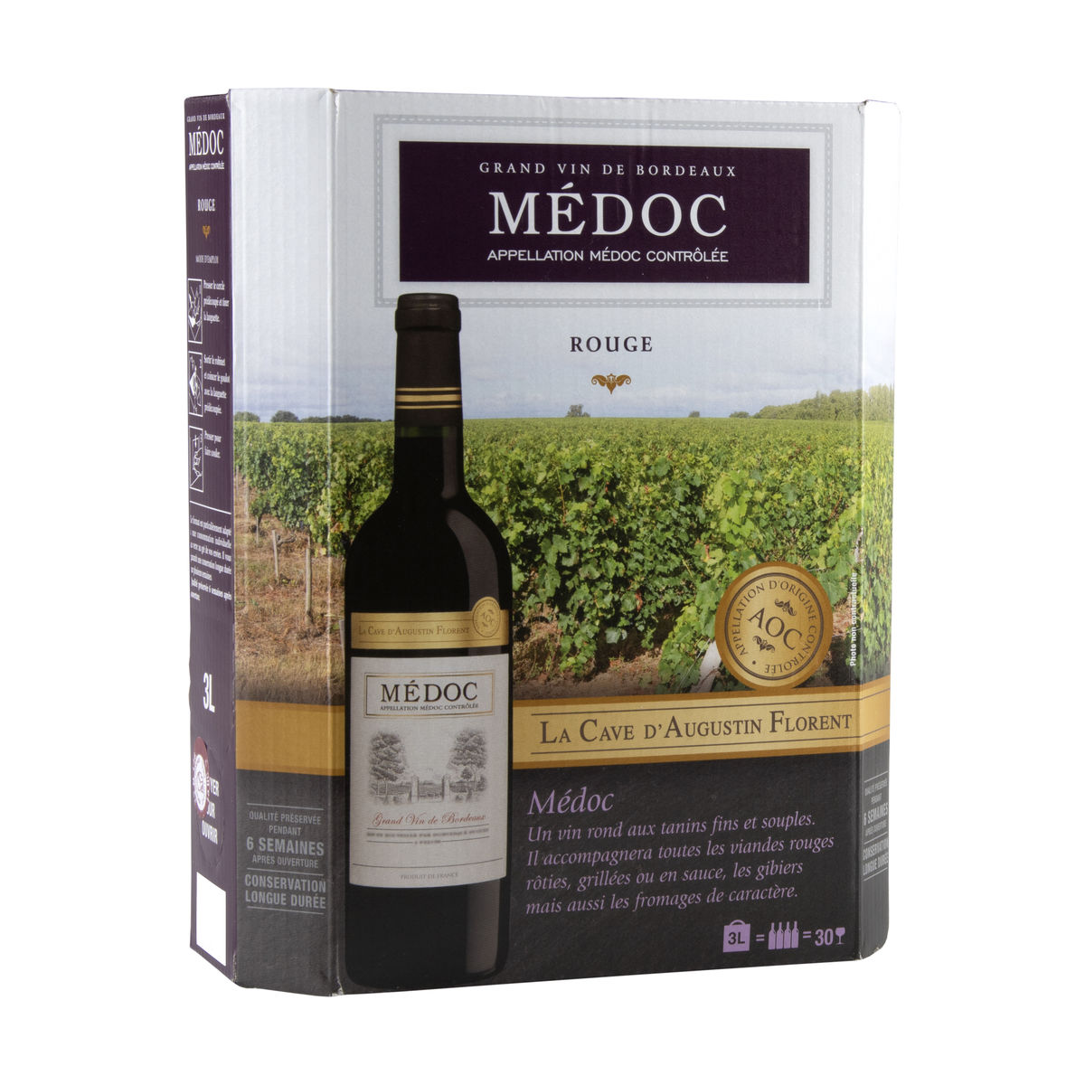 La Cave d'Augustin Florent Médoc grand vin de Bordeaux rouge 3 L