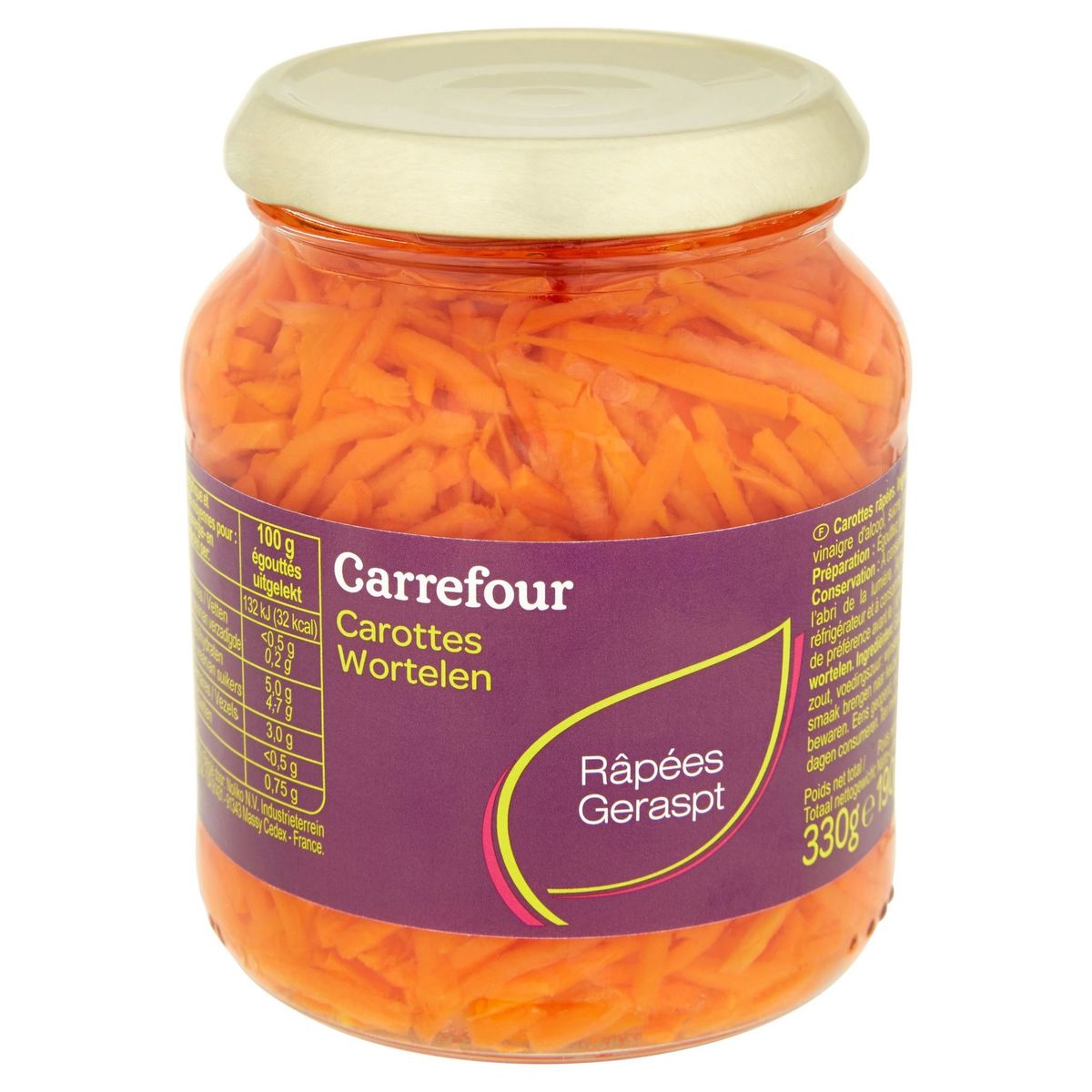Carrefour Carottes Râpées 330 g