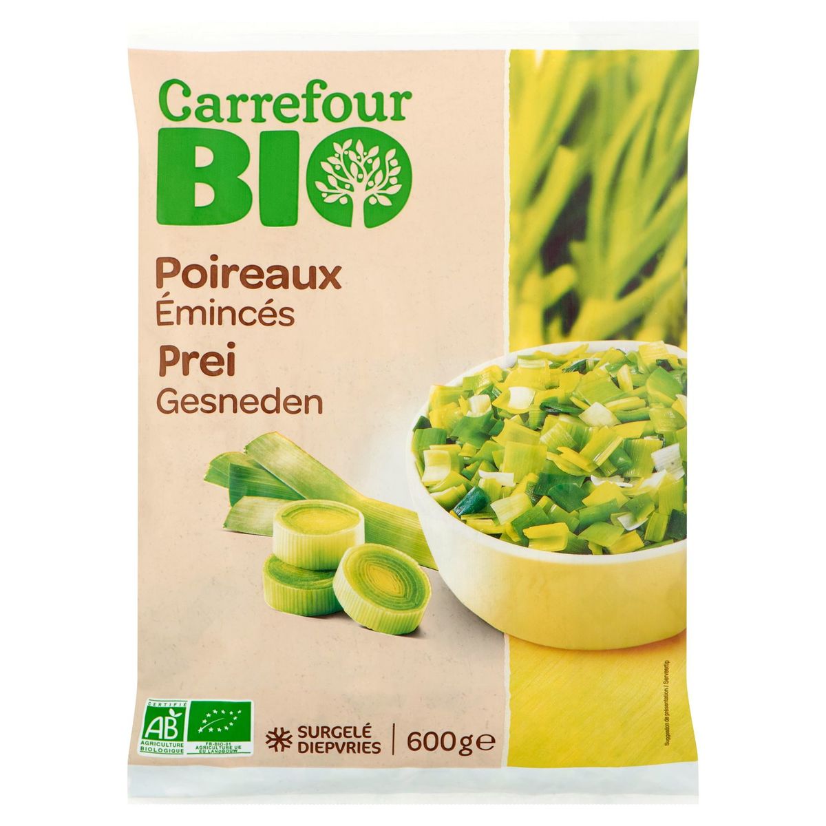 Carrefour Bio Poireaux Émincés 600 g