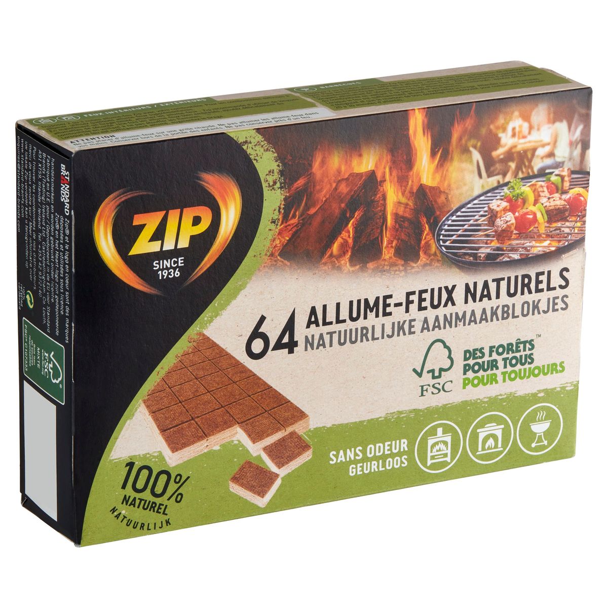 Zip Allume-Feux Naturels 64 Pièces