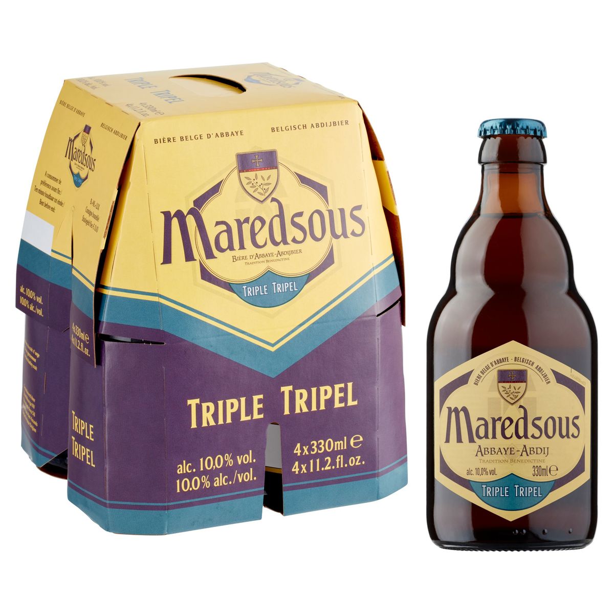 Maredsous Tripel Bière Belge d'Abbaye 4 x 330 ml