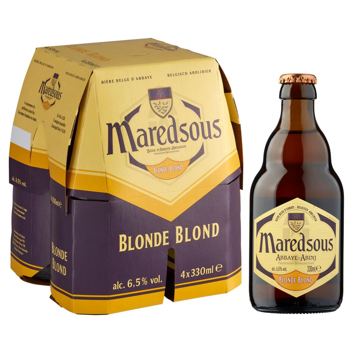 Maredsous Bière Belge d'Abbaye Blonde 4 x 330 ml