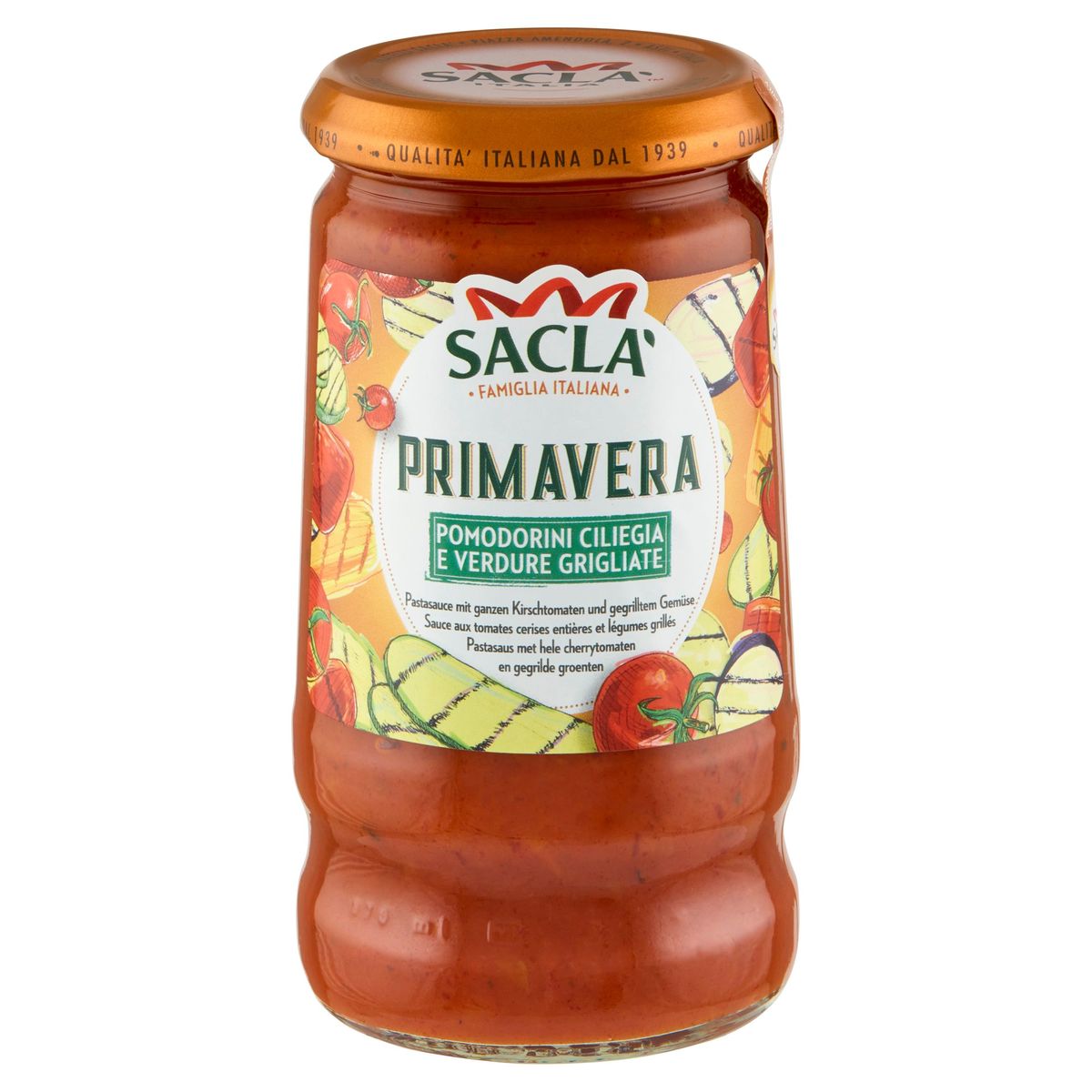 Sacla' Sauce aux Tomates Cerises Entières et Légumes Grillés 350 g