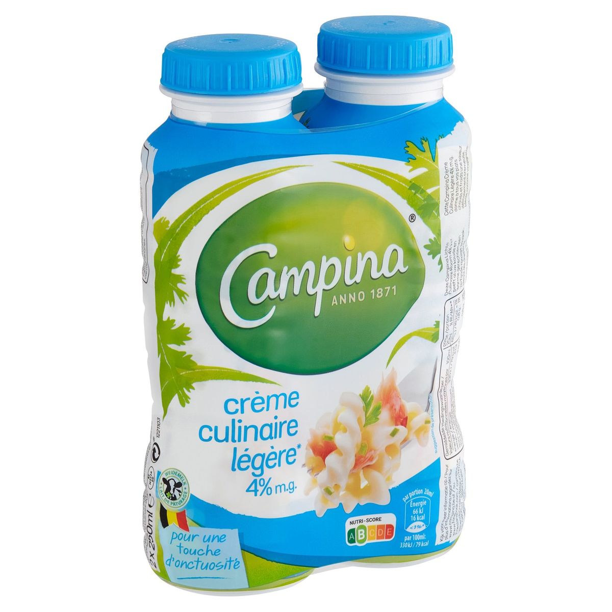 Campina Crème Culinaire Extra Légère 4% M.G. 2 x 250 ml