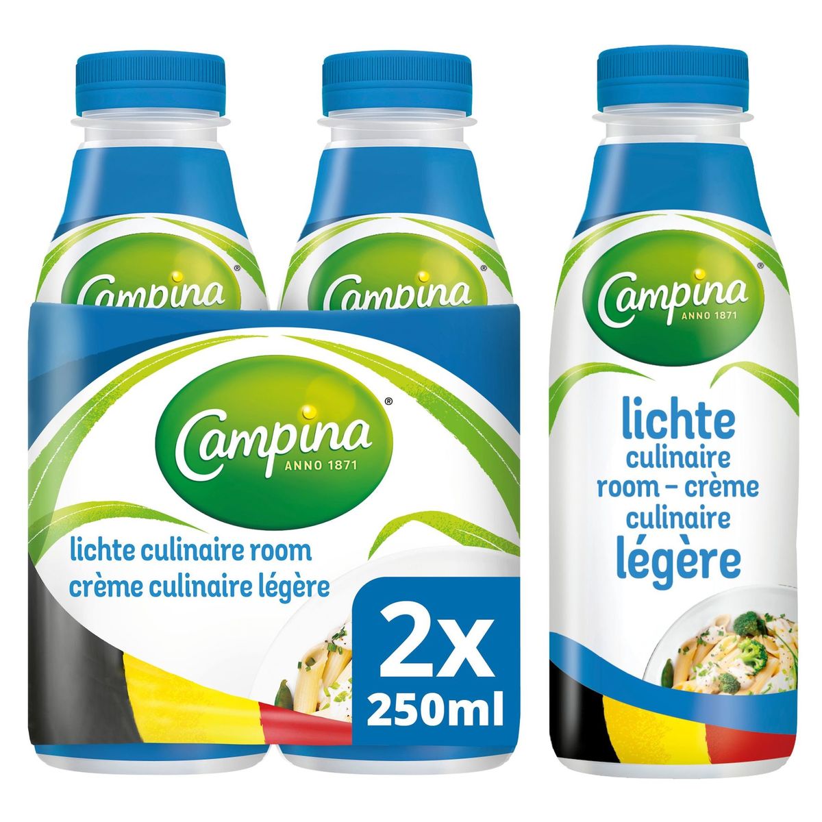 Campina Lichte Culinaire Room 4% Vet 2 x 250 ml