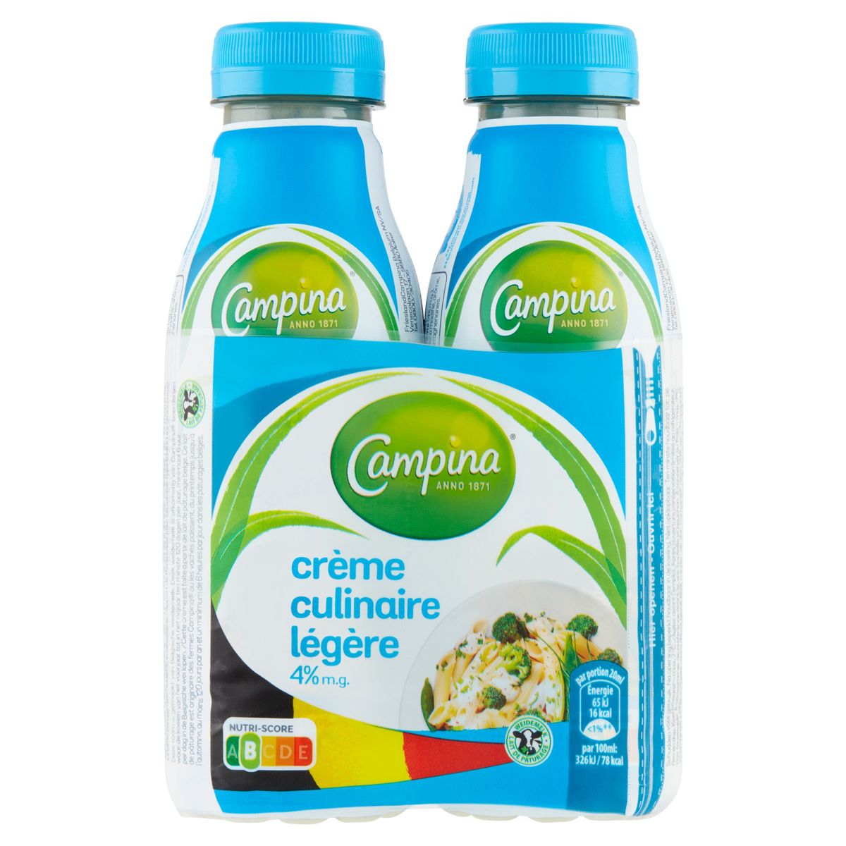 Campina Crème Culinaire Légère 4% M.G. 2 x 250 ml