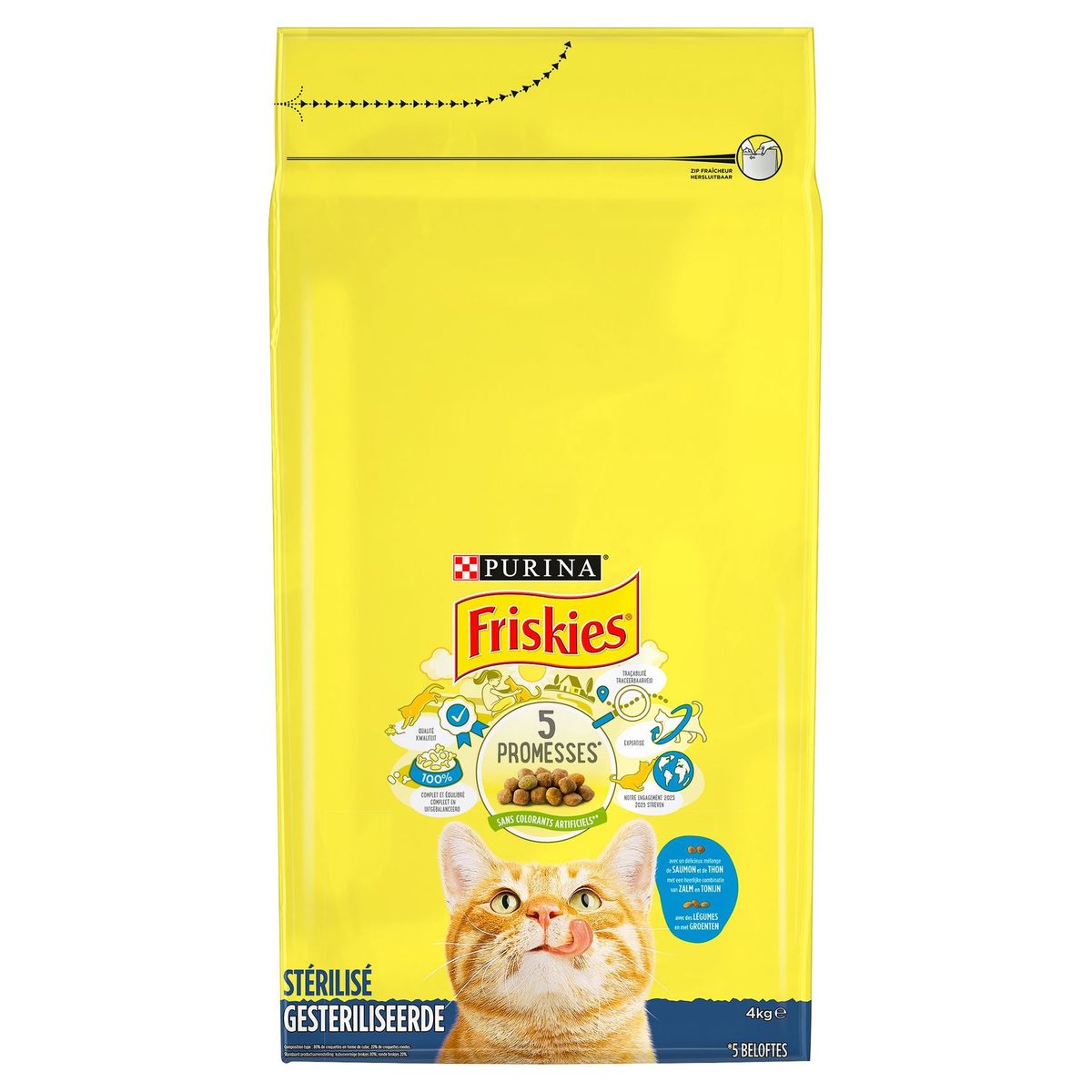 Friskies 5 Promesses Gesteriliseerde met Kip en Tonijn Groenten 4 kg