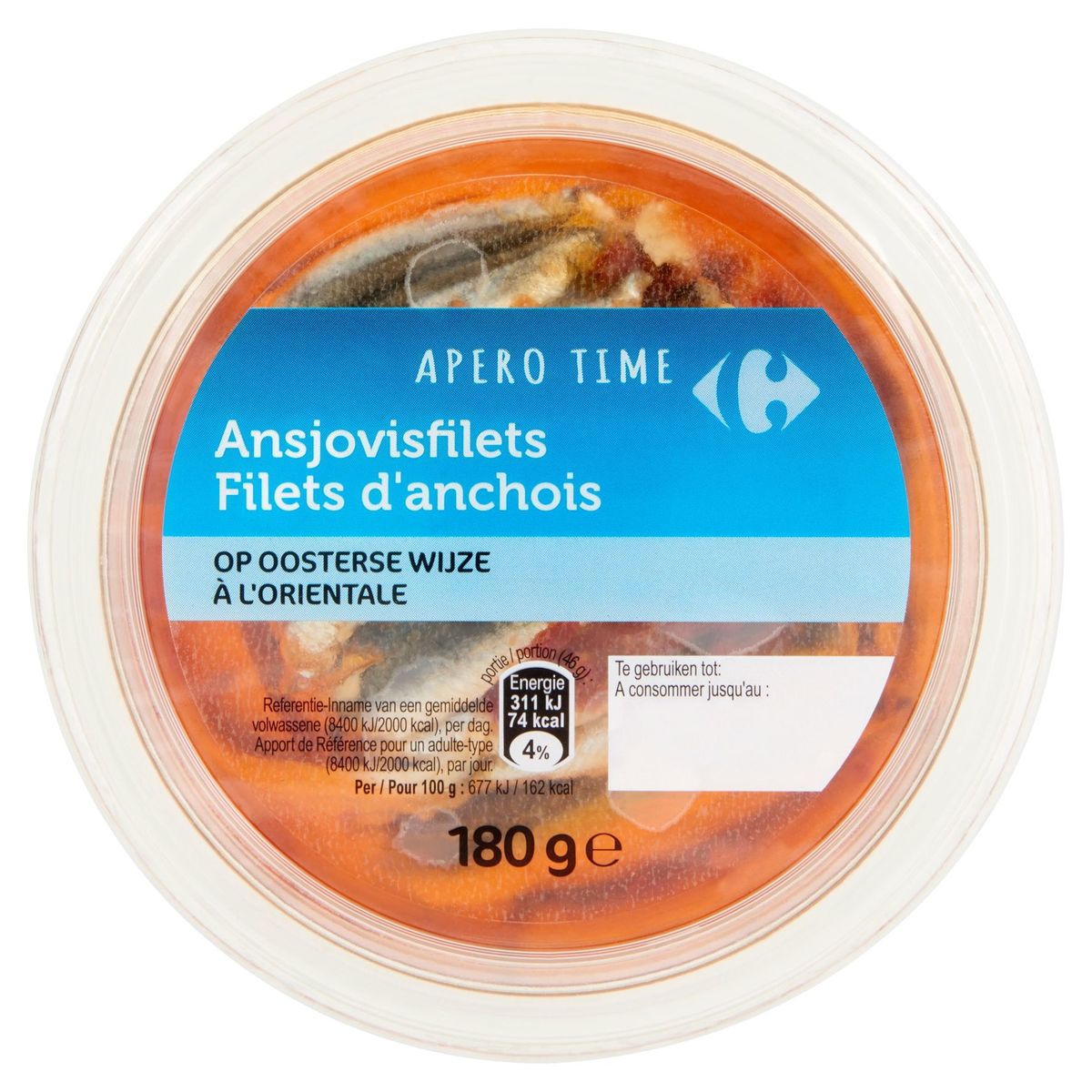 Carrefour Apero Time Ansjovisfilets op Oosterse Wijze 180 g