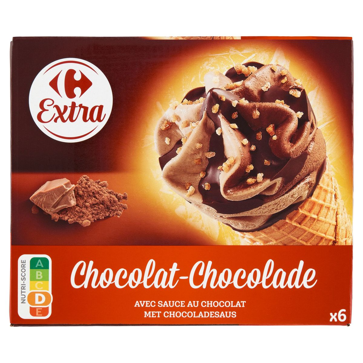Carrefour Extra Cônes Chocolat 6 pc