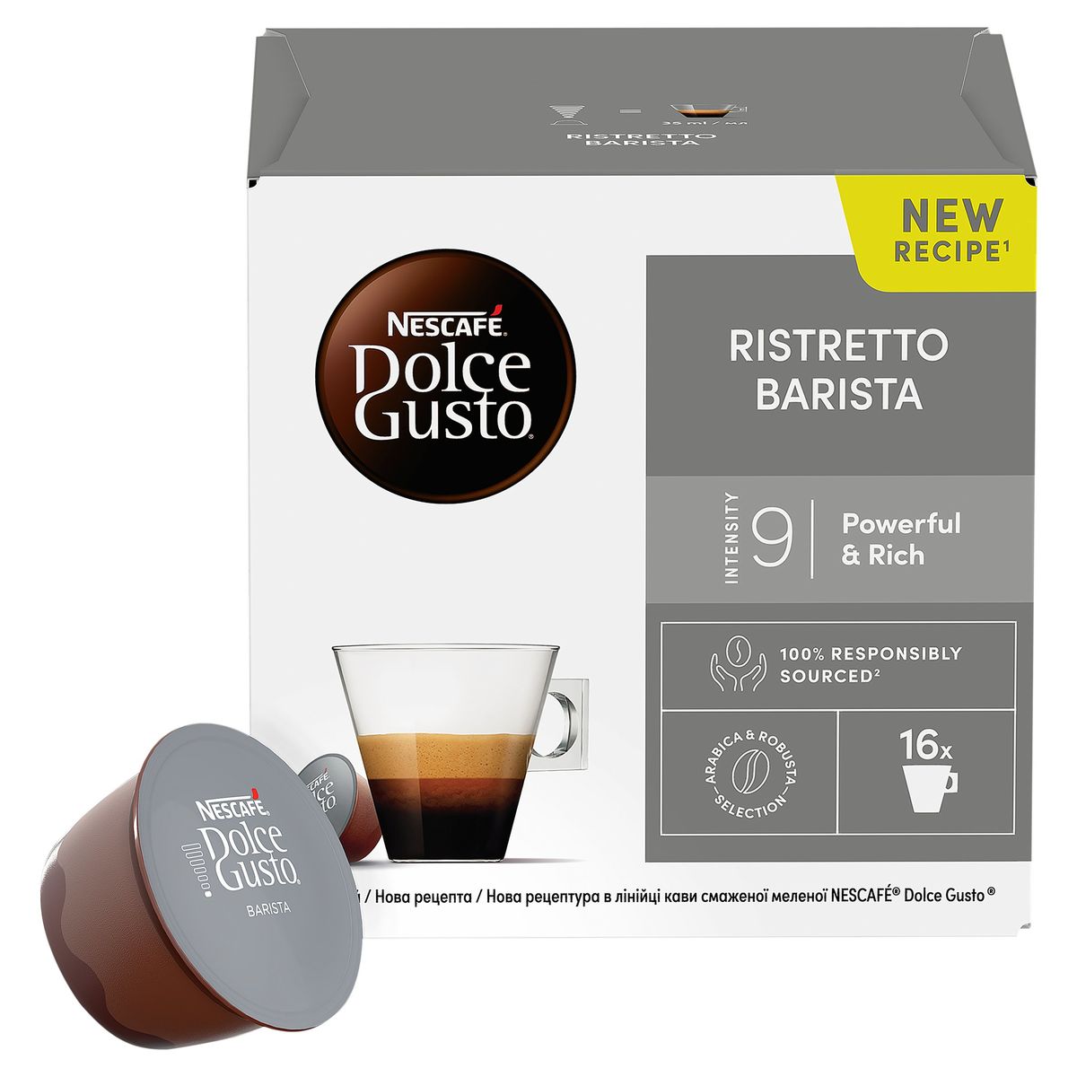 Nescafé Dolce Gusto Gemalen Gebrande Koffie Ristretto Barista 16x6.5 g