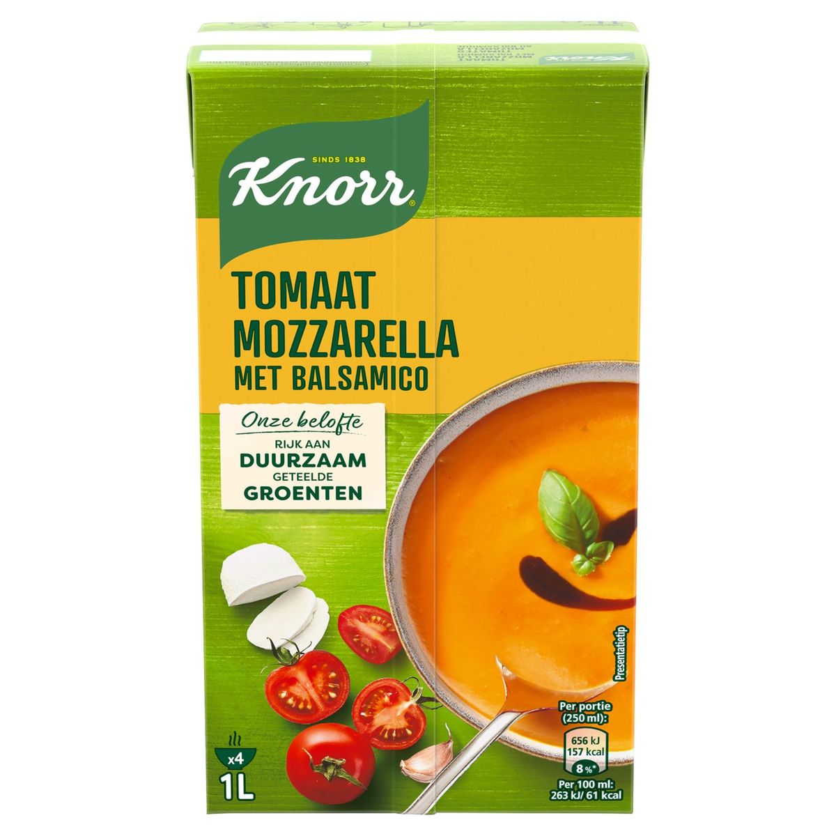 Knorr Classics Tetra Soupe Tomates, Mozzarella et Basalmique 1 L