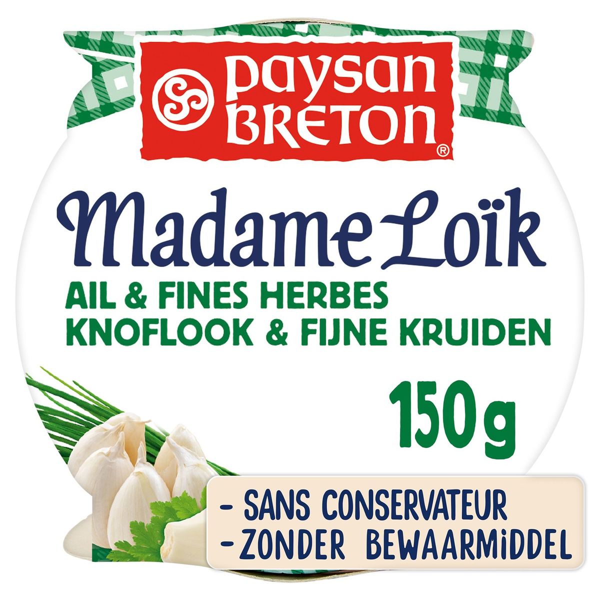 Paysan Breton De Opgeklopte Kaas Madame Loïk Knoflook & Kruiden 150 g