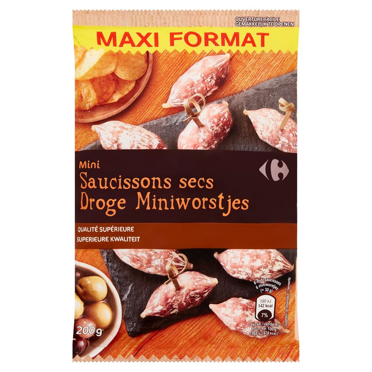 Carrefour Mini Saucissons Secs Maxi Format 200 g