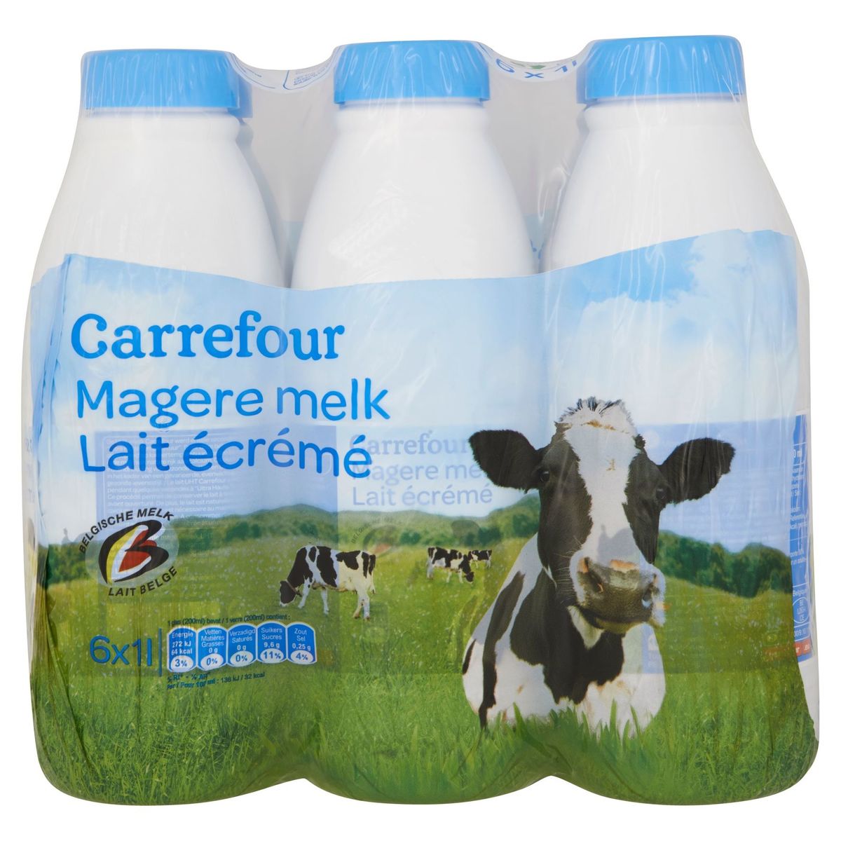 Carrefour Magere Melk 6 x 1 L