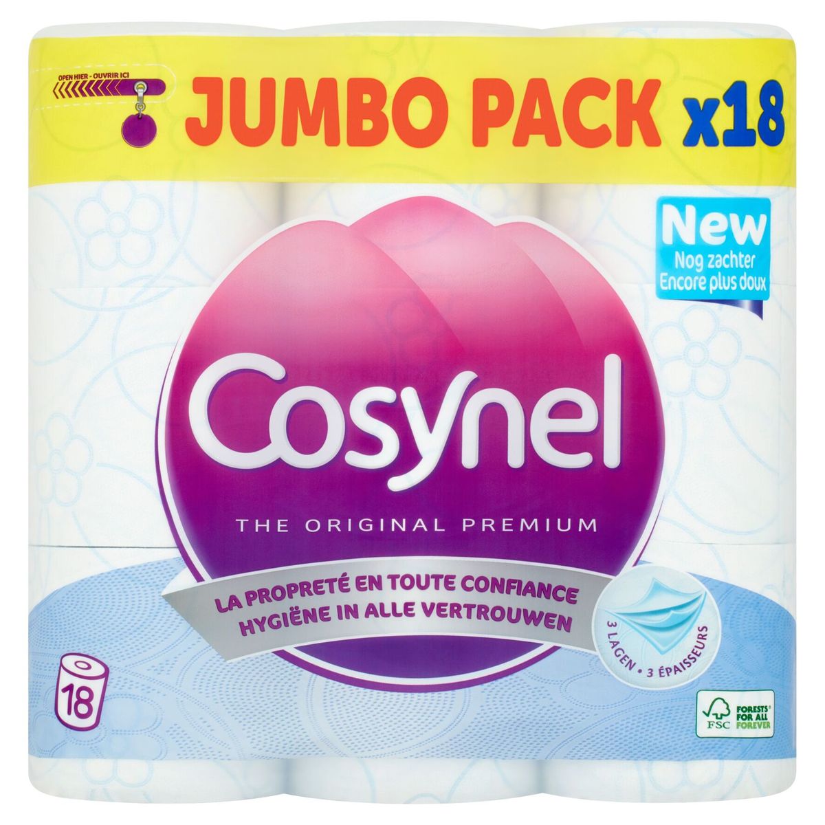 Cosynel The Original premium Blauw 3 Lagen Toiletpapier 18 Rollen