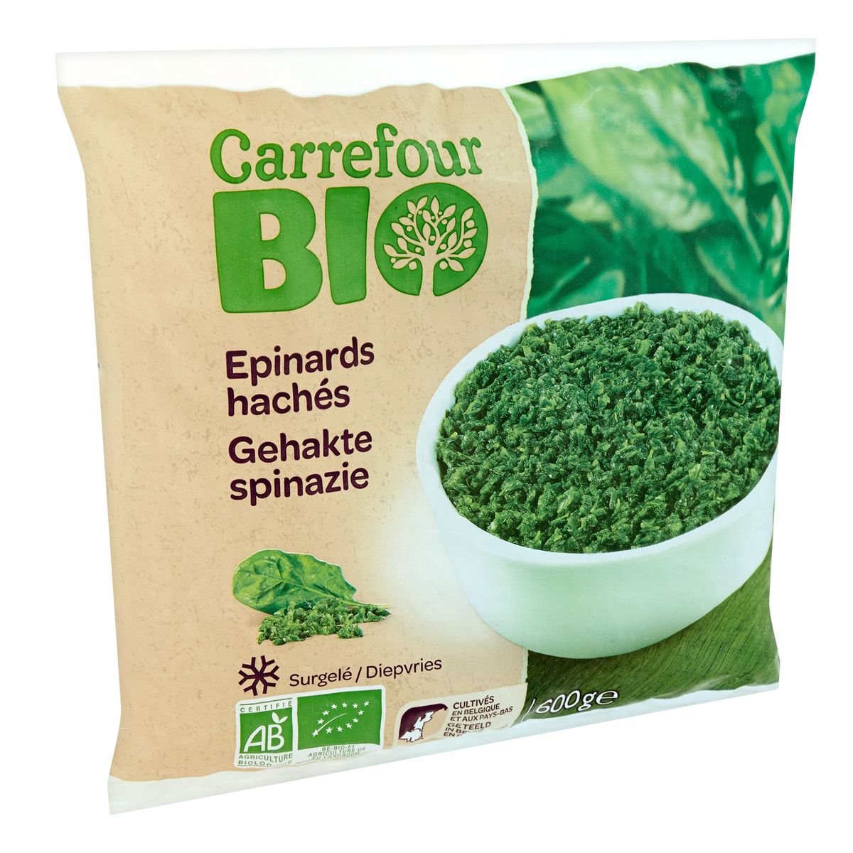 Carrefour Bio Épinards Hachés 600 g