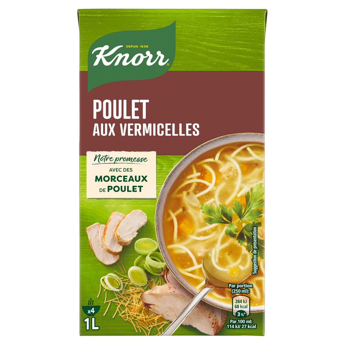 Knorr Tetra Soupe en brique Poulet aux vermicelles 1 L