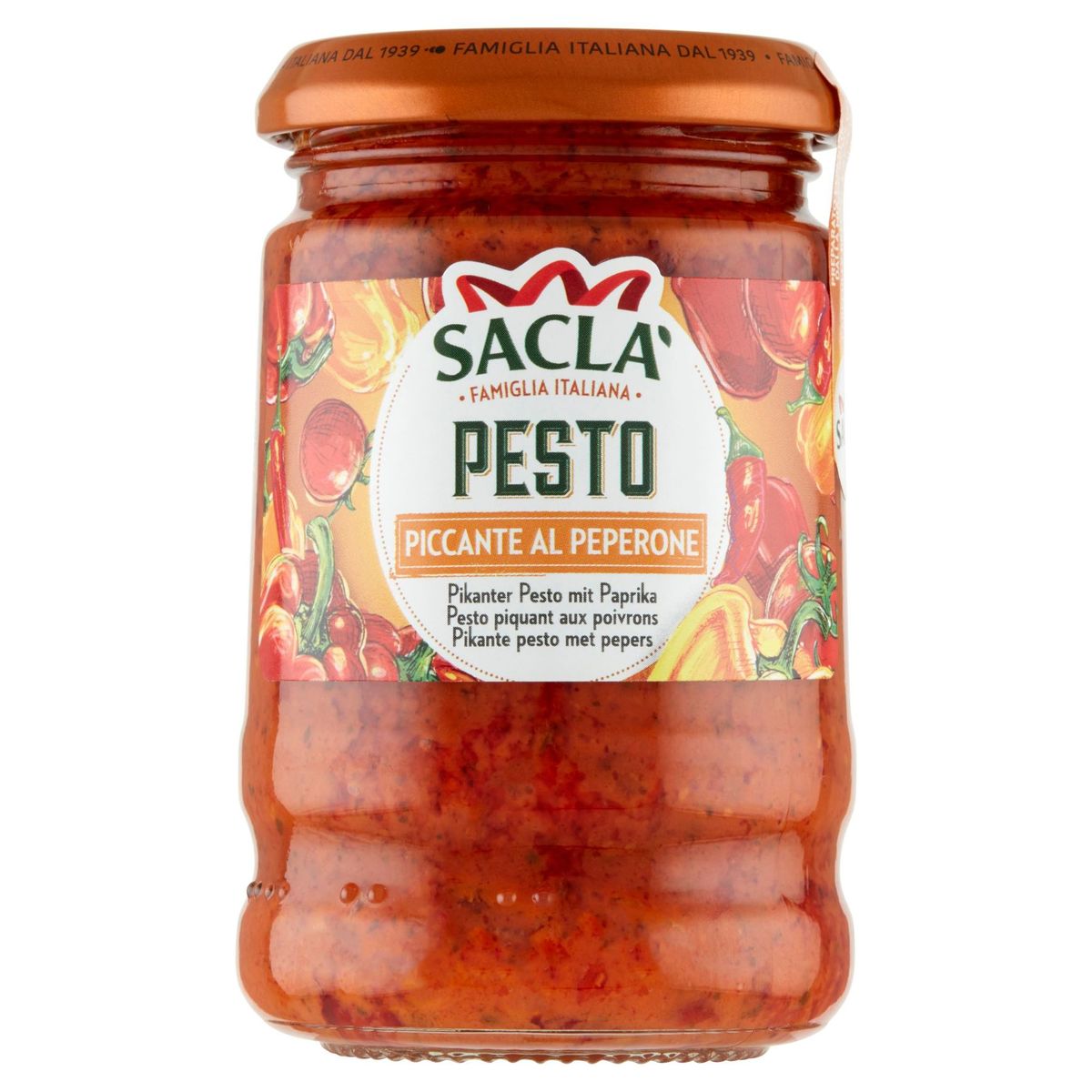 Sacla Pesto Piquant aux Poivrons 190 g