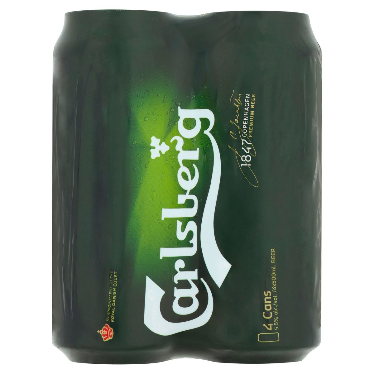 Carlsberg 1847 Copenhagen Premium Beer Canettes 4 x 500 ml