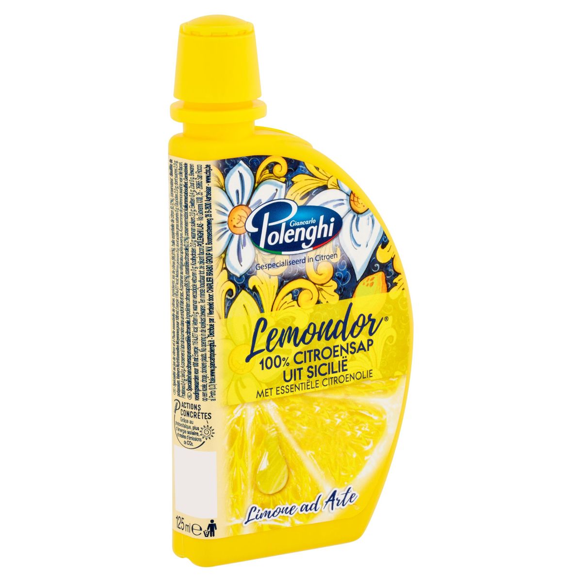 Lemondor 100% Jus de Citron de Sicile avec Huile Essentielle 125 ml
