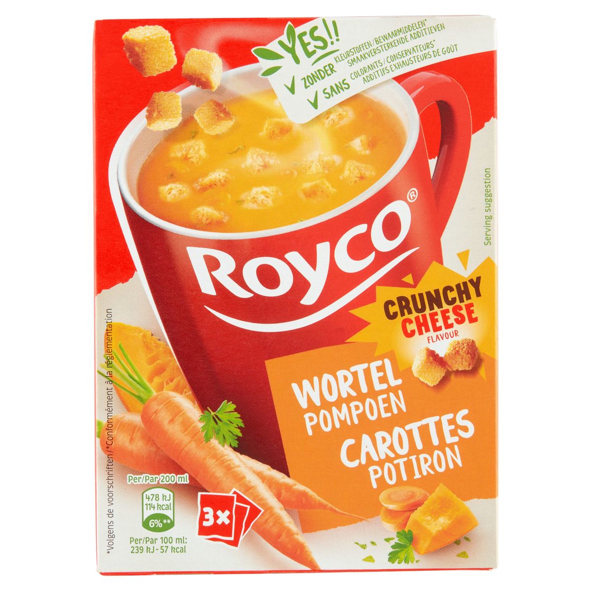 Royco Crunchy Cheese Flavour Wortel Pompoen 3 x 22.7 g