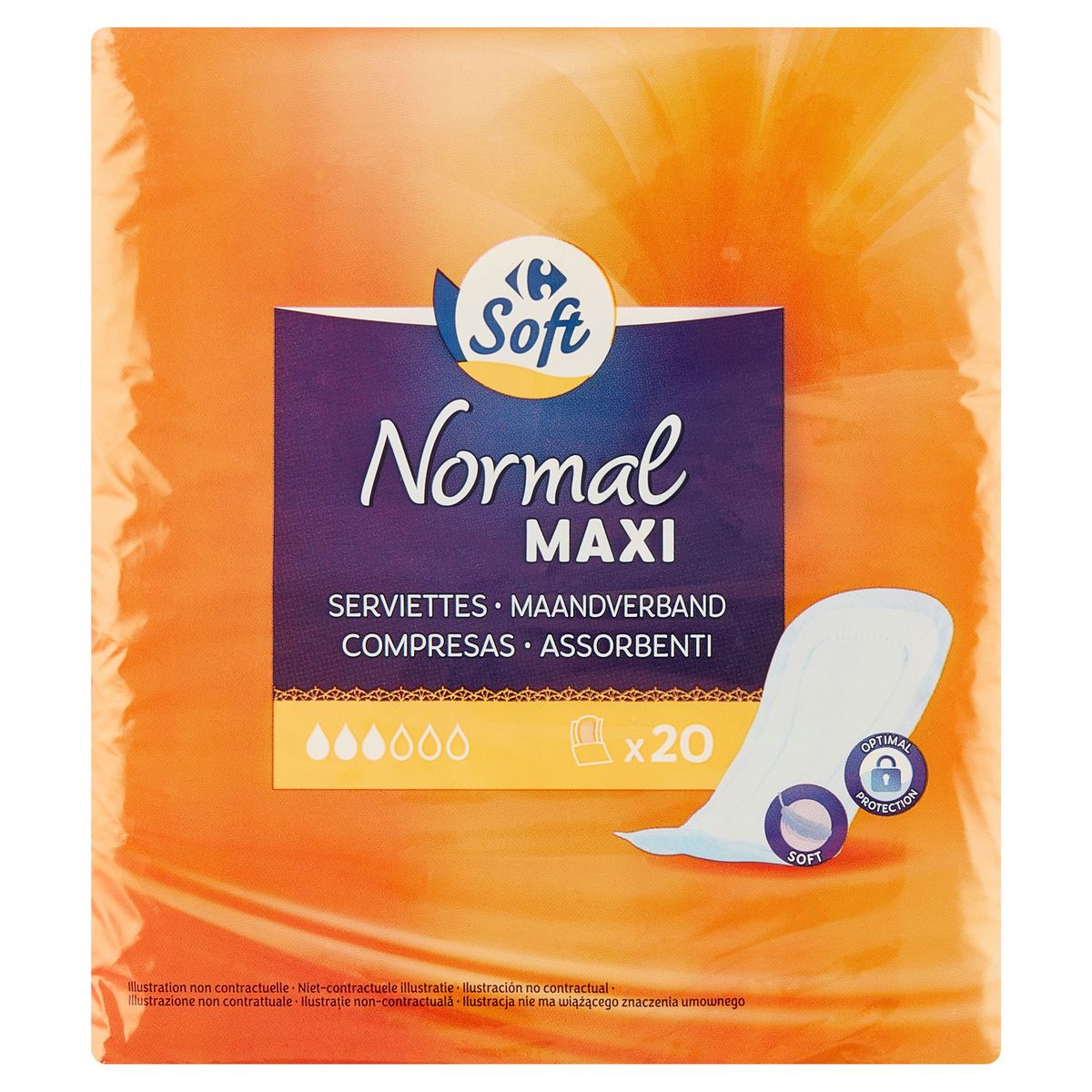 Carrefour Soft Normal Maxi Serviettes 20 Pièces