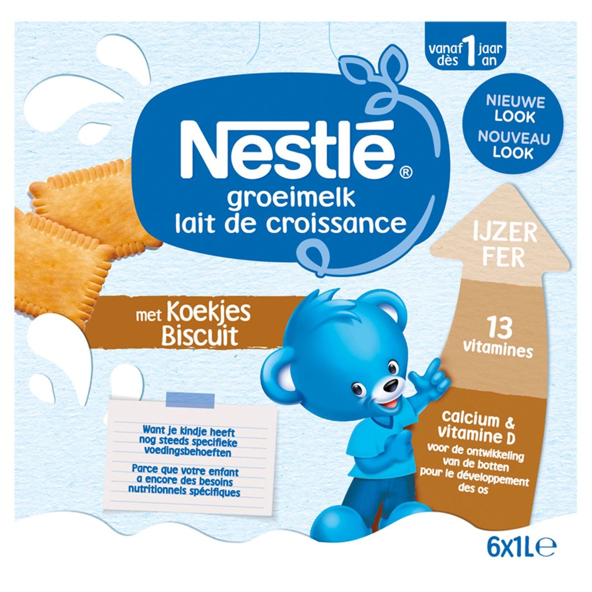 Nestlé Lait de Croissance Biscuit à partir de 1 an 6x1L
