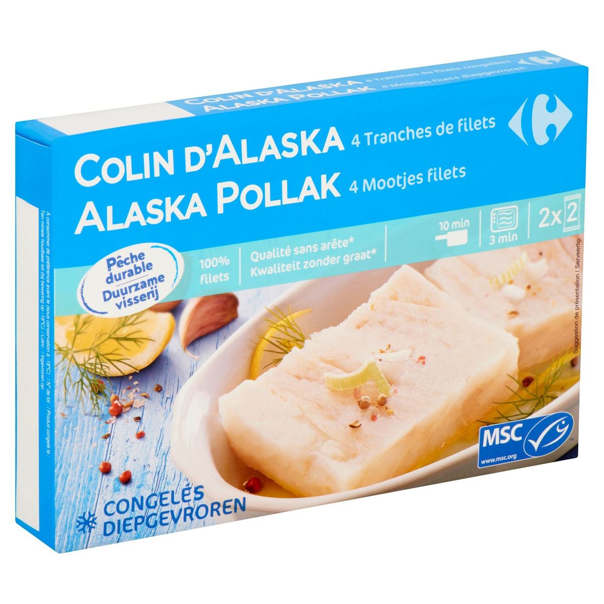 Carrefour Colin d'Alaska 4 Tranches de Filets 4 x 100 g