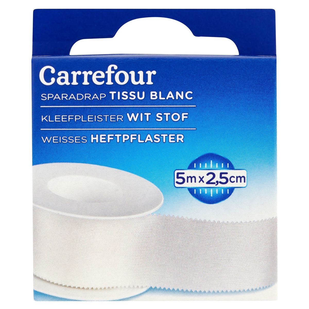 Carrefour Sparadrap Tissu Blanc 5 m x 2.5 cm