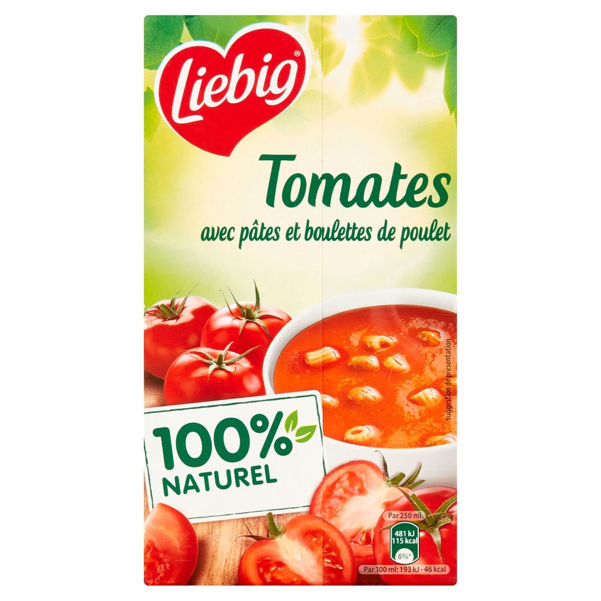Liebig Tomates avec Pâtes et Boulettes de Poulet 1 L