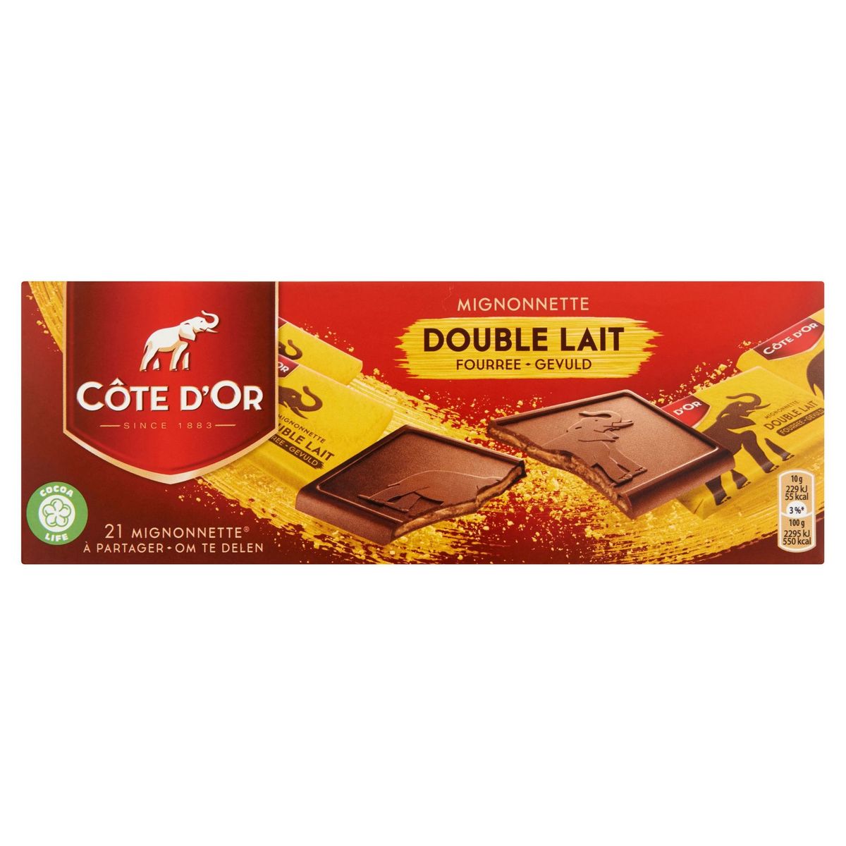Côte d'Or Mignonnettes Melk Chocolade Praliné Double Lait 21 St 210 g