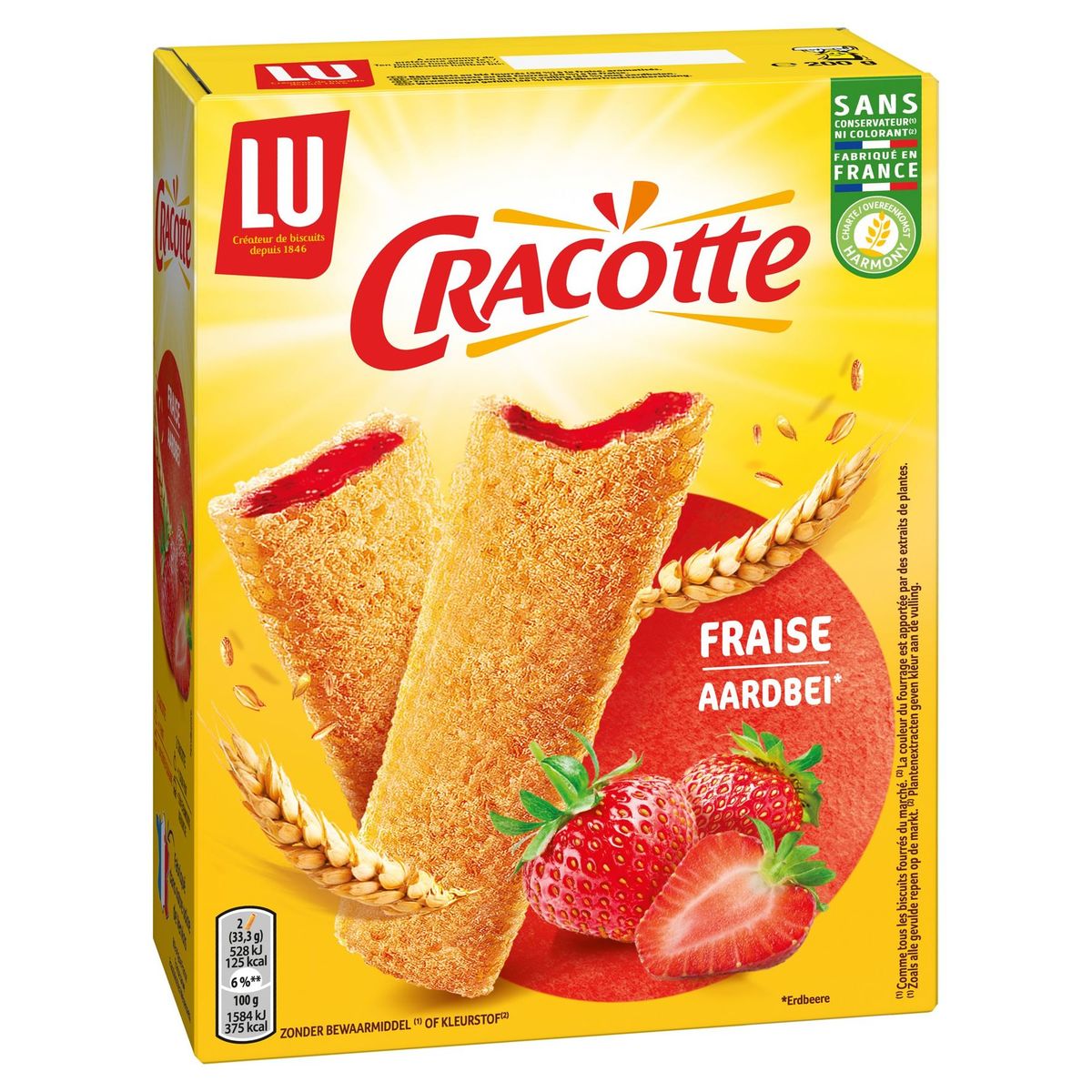 LU Cracotte Biscuits Petit Déjeuner Craquinette Fraise 200 g