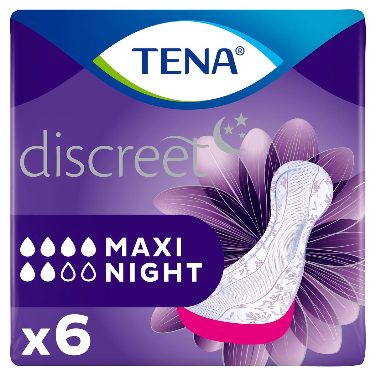Tena Discreet Maxi Night 6 Serviettes Nuit