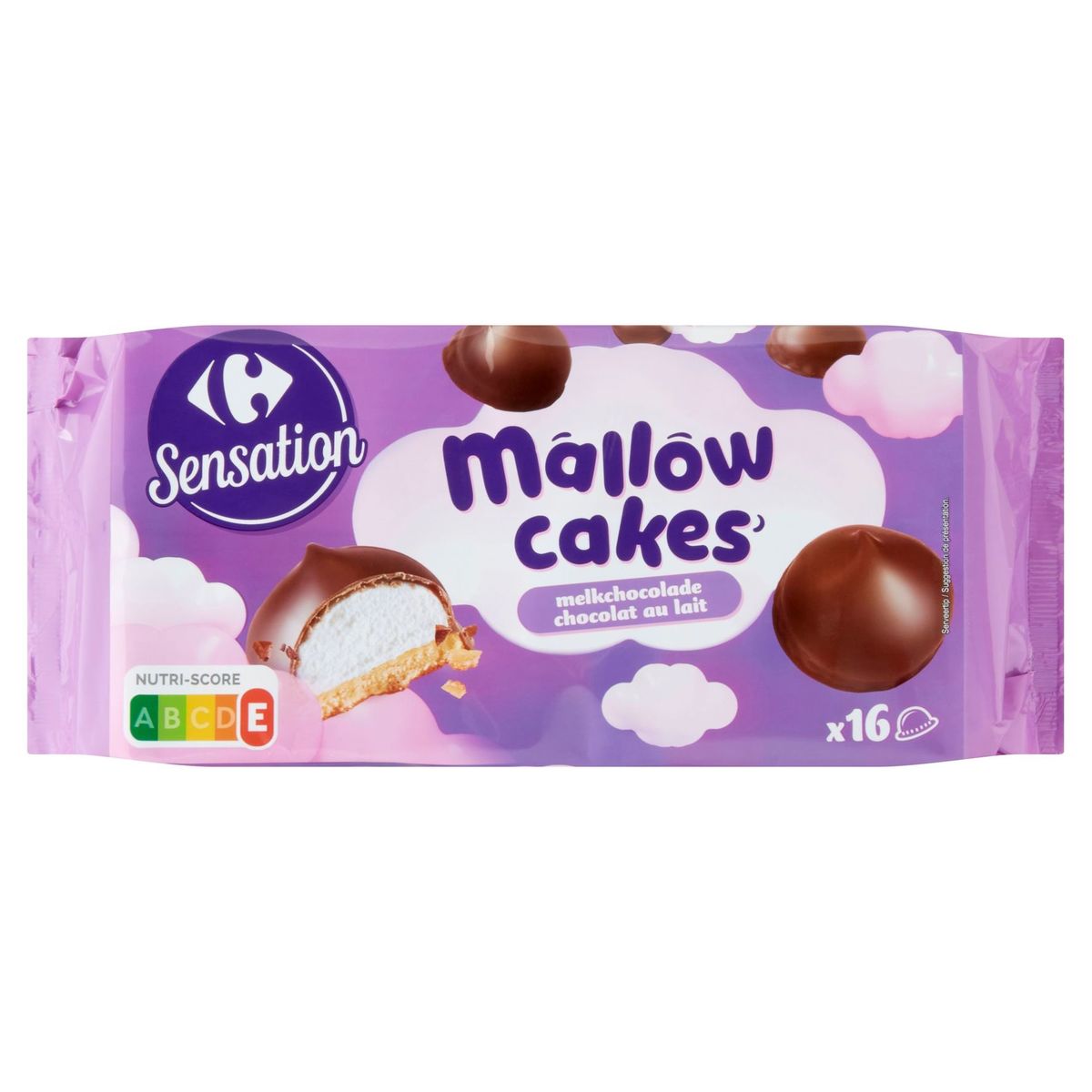 Carrefour Sensation Mallow Cakes Chocolat au Lait 16 Pièces 270 g