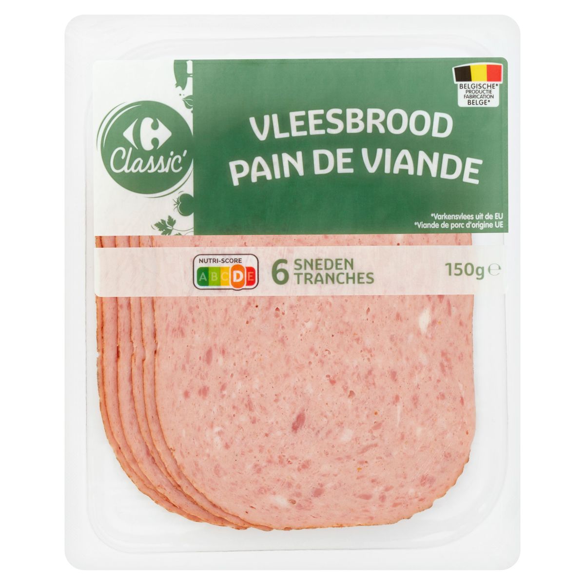 Carrefour Classic' Vleesbrood 6 Sneden 150 g