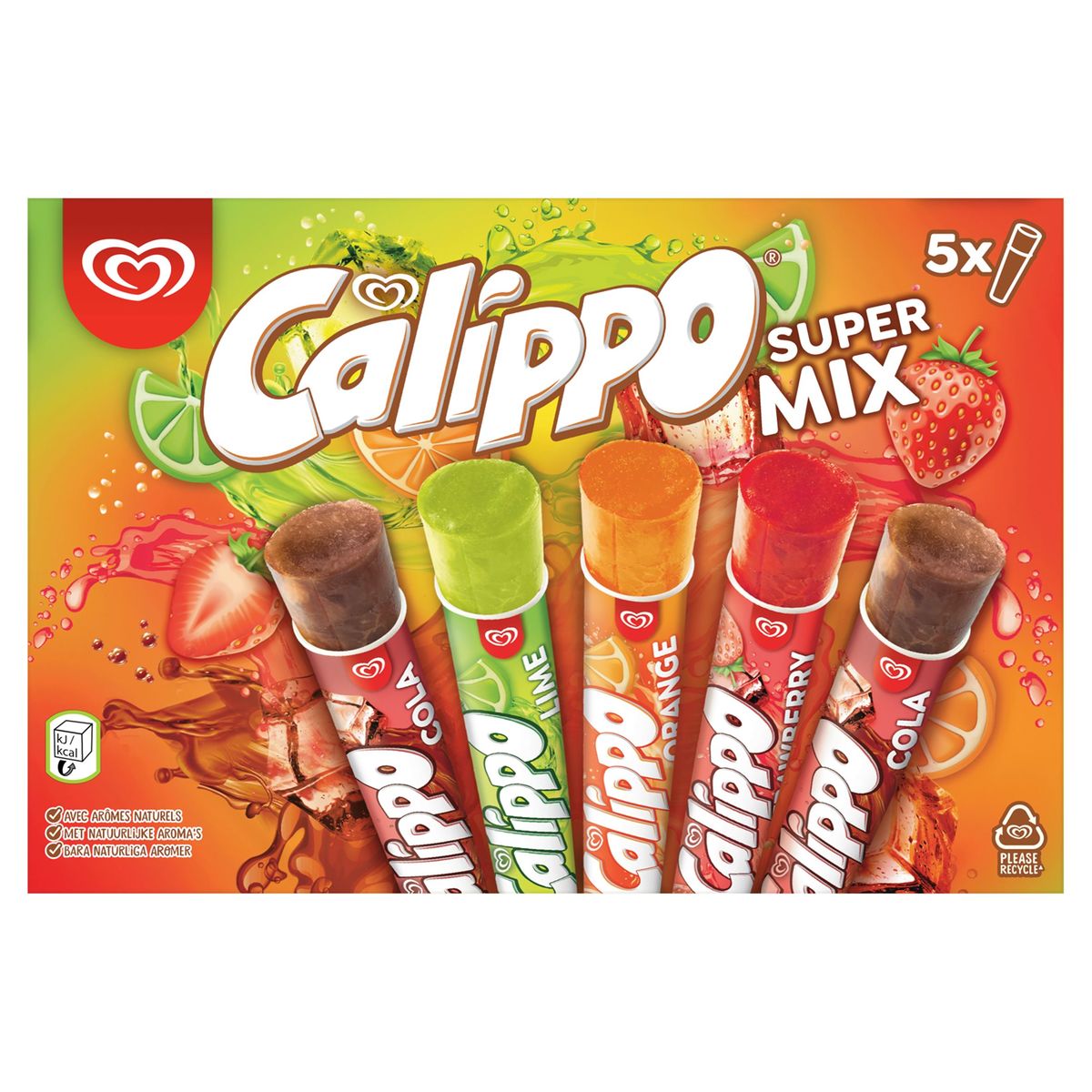 Calippo Ola Waterijs Calippo Supermix 5x105 ml