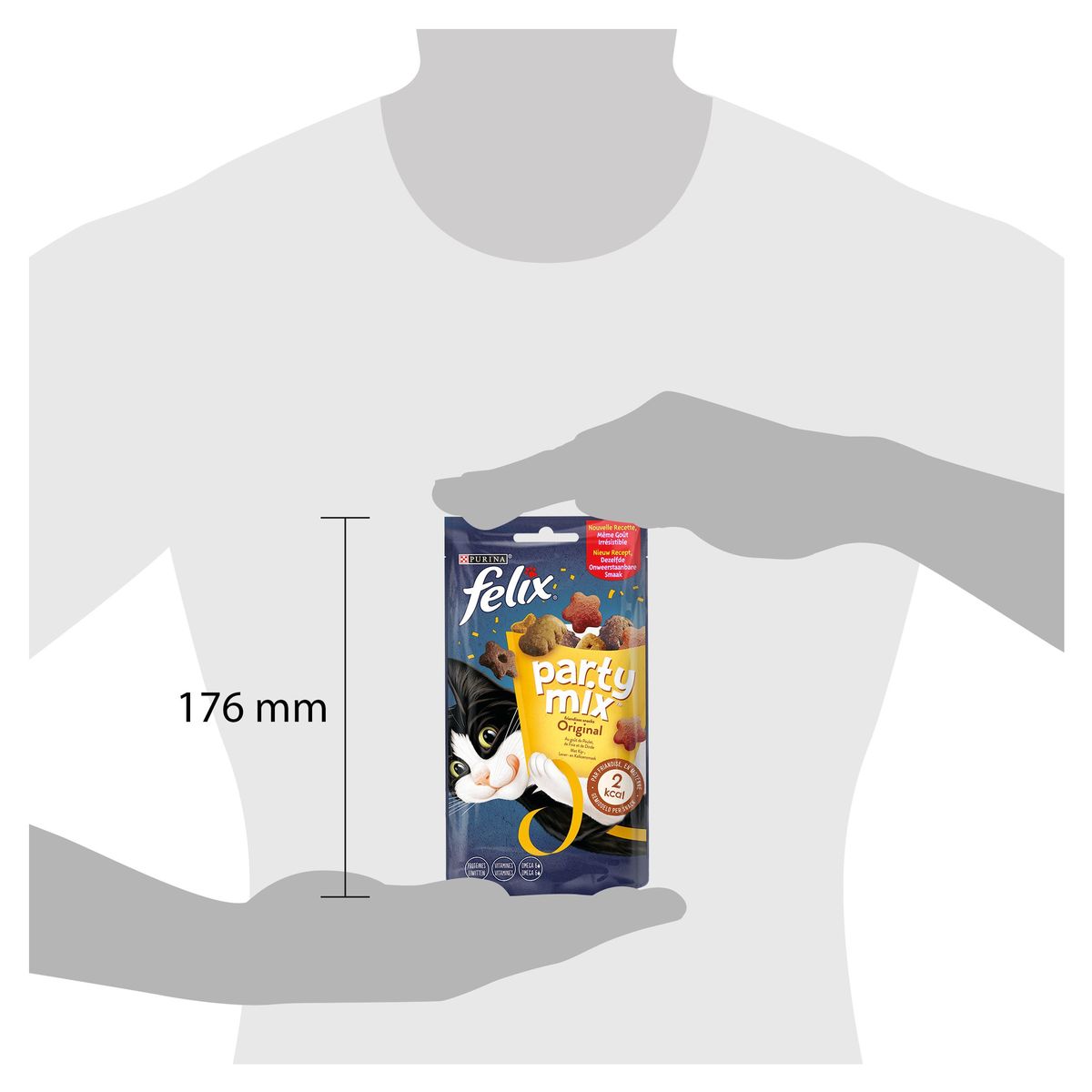 Felix Party Mix Friandises Snacks Original au Goût de Poulet de Foie et de Dinde 60 g