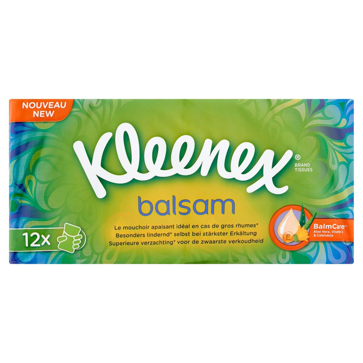 Kleenex Balsam Mouchoirs 4-Épaisseurs 12 Pièces